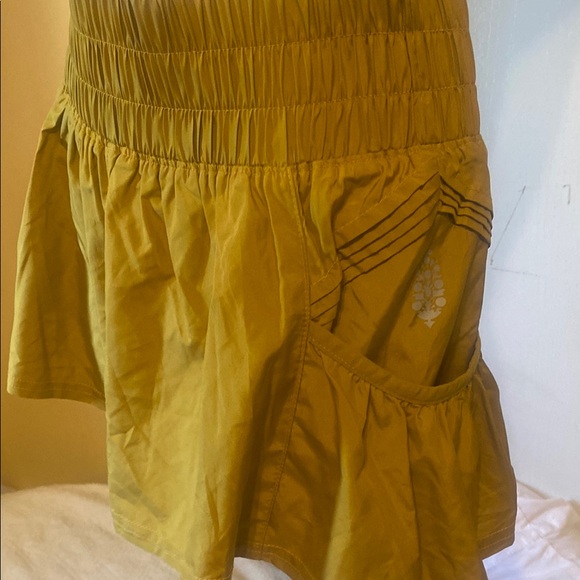 FP Movement by Free People Pants - Mustard Yellow Smocked Waist Skirt with Pocket Detail size xs new with out tag